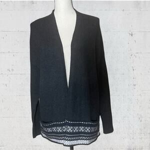 360 Cashmere Open Front Fair Isle Cardigan Size S Cashmere Wool Blend